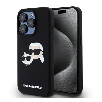 Karl Lagerfeld Liquid Silicone Double Heads Magsafe Zadní Kryt pro iPhone 15 Pro Black