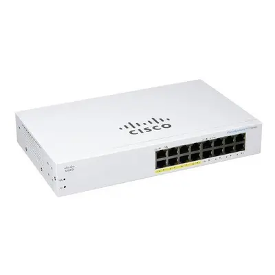 Cisco CBS110 Unmanaged 16-port GE, Partial PoE - REFRESH, CBS110-16PP-EU-RF