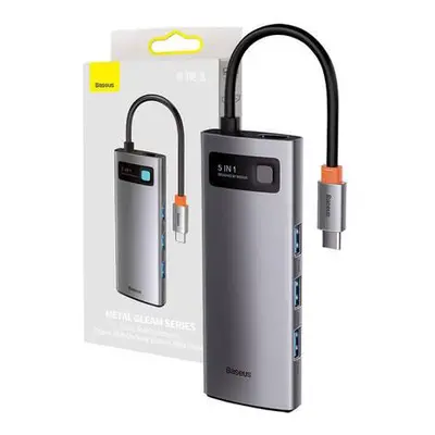 Adaptér 5v1 Baseus Hub USB-C na 3x USB 3.0 + HDMI + USB-C PD, WKWG020013