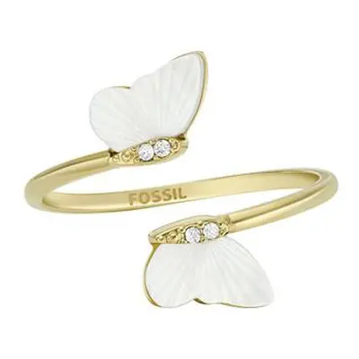 Fossil Slušivý pozlacený otevřený prsten Radiant Wings JF04423710 53 mm