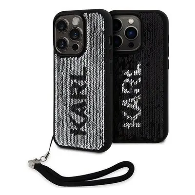 Karl Lagerfeld Sequins Reversible Kryt iPhone 15 Pro Max černý/stříbrný