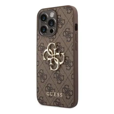 Guess PU 4G Metal Logo kryt iPhone 14 Pro Max hnědý