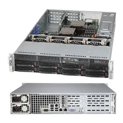 SUPERMICRO 2U chassis 8x 3,5" HS SAS/SATA, 2x800W (80PLUS Titanium), WIO, CSE-825TQC-R802WB