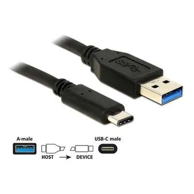 Delock Kabel SuperSpeed USB 10 Gbps (USB 3.1, Gen 2) Typ A samec > USB Type-C samec 0,5 m černý