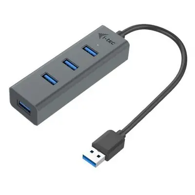 i-tec USB HUB METAL/ 4 porty/ USB 3.0/ pasivní/ kovový/ šedý, U3HUBMETAL403