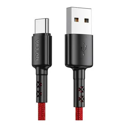 Kabel USB na USB-C VFAN X02, 3A, 1,8 m (červený)