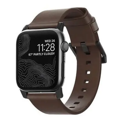 Nomad Modern kožený řemínek Apple Watch černý NM1A4RBM00