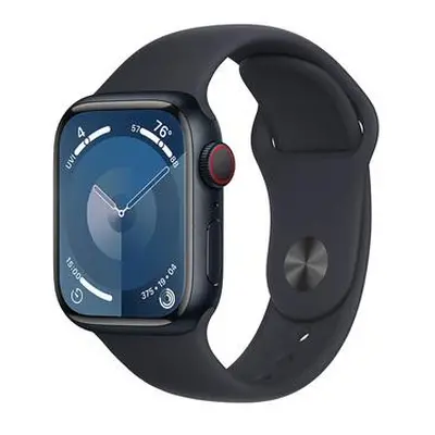 Apple Watch Series 9 Cellular 41mm Temně inkoustový hliník s temně inkoustovým sportovním řemínk