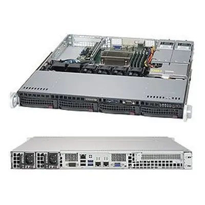 SUPERMICRO 1U chassis 4x 3,5" HS SAS/SATA (12G), 2x400W (Platinum), CSE-813MFTQC-R407CB