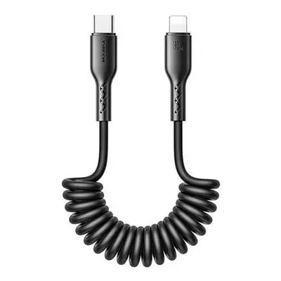 Rychlonabíjecí kabel do auta Joyroom Type-C na Lightning řady Easy-Travel 30W 1,5 m, vinutý (čer