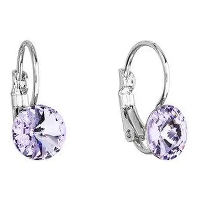 Evolution Group Náušnice bižuterie se Swarovski krystaly fialové kulaté 51031.3 violet, violet,t