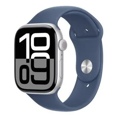 Apple Watch Series 10 GPS 42mm Silver Aluminium Case with Denim Sport Band - S/M (MWWA3QC/A)