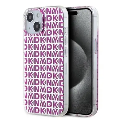 DKNY PC/TPU Repeat Pattern Zadní Kryt pro iPhone 15 Pink