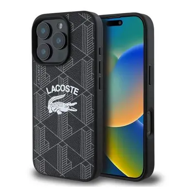 Lacoste Blend Monogram MagSafe Zadní Kryt pro iPhone 16 Pro Black