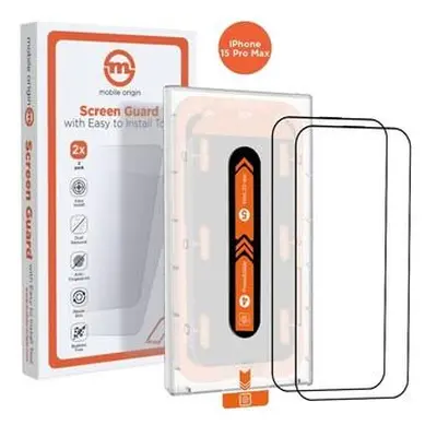 Mobile Origin Orange Screen Guard 2 Pack 2,5D ochranné sklo s aplikátorem iPhone 15 Pro Max