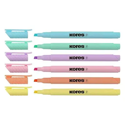 Zvýrazňovače Kores High Liner Pastel - sada 6 barev