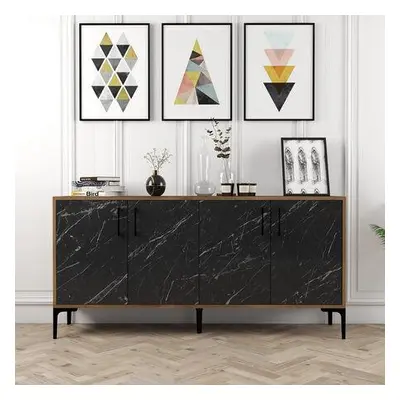 Hanah Home Console Kiev 160 - Walnut, Black Marble