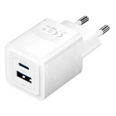 Wall charger, Vention, FEQW0-EU, USB-C + USB- A, 30W/30W , GaN (white),