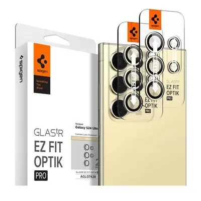 Spigen Glass tR EZ Fit Optik Pro 2 Pack ochranné sklo na fotoaparát Samsung Galaxy S24 Ultra žlu