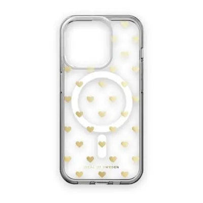 iDeal Fashion Clear Case MagSafe iPhone 15 Pro Golden Hearts