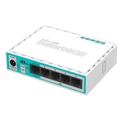 MIKROTIK RouterBOARD hEX lite + L4 (850MHz, 64 MB RAM, 5xLAN switch, plastic case, zdroj), RB750