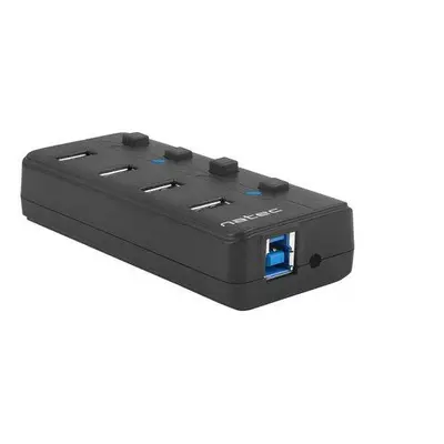 Natec Mantis 2 aktivní rozbočovač s funkcí nabíjení 4x USB 3.0 HUB, vypínač, napájecí adaptér, N