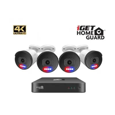 iGET HOMEGUARD HGNVK88504 - kamerový PoE systém s 4K rozlišením, obousměrným zvukem a LED