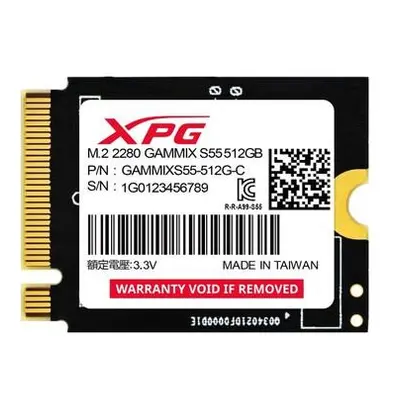 ADATA SSD 512GB XPG GAMMIX S55, PCIe Gen4x4, M.2 2230, (R:5000/ W:3800MB/s)