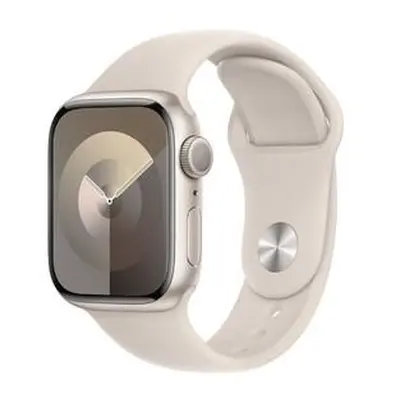 Apple Watch Series 9 41mm Hvězdně bílý hliník s hvězdně bílým sportovním řemínkem M/L