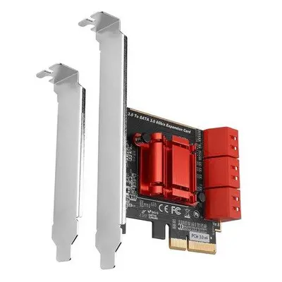 AXAGON řadič do PCIe pro 6x interní SATA 6G / PCES-SA6 / ASM1166 / SP & LP, PCES-SA6