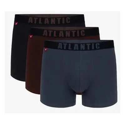 Atlantic Pánské boxerky 3Pack - vícebarevné Velikost: XXL, čokoláda,, grafit,, černá