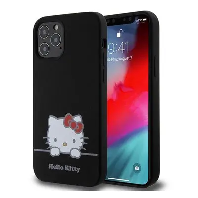 Hello Kitty Liquid Silicone Daydreaming Logo Zadní Kryt pro iPhone 12/12 Pro Black