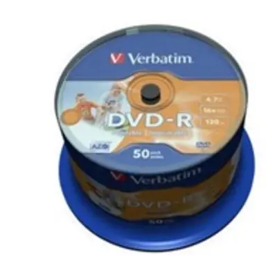 VERBATIM DVD-R 4,7GB/ 16x/ Injekt printable Non ID/ 50pack/ spindle, 43533