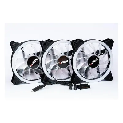 1stCOOL Fan KIT AURA EVO 1 ARGB, 3x Dual Ring ventilátor + ARGB Nano řadič, KIT-AURA-EVO-1