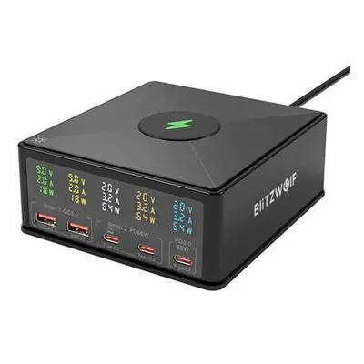 Nabíječka Blitzwolf 868H, 2xUSB-A, 3xUSB type-C, 160W (černá)