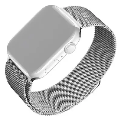 Síťovaný nerezový řemínek FIXED Mesh Strap pro Apple Watch 42/44/45/49mm, stříbrný