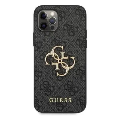 Guess PU 4G Metal Logo kryt iPhone 12 Pro Max šedý