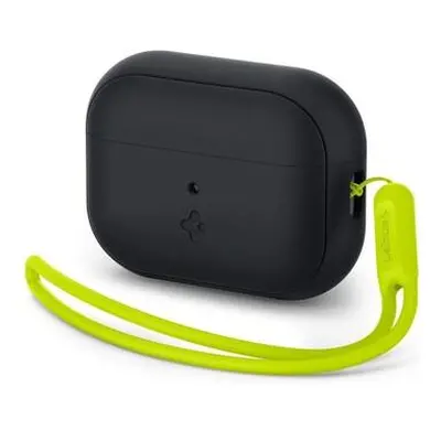 Spigen Silicone Fit pouzdro s poutkem Apple AirPods Pro (2nd Gen) černé/limetkové