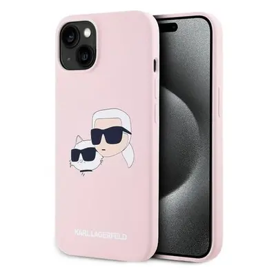 Karl Lagerfeld Liquid Silicone Double Heads Magsafe Zadní Kryt pro iPhone 14 Pink