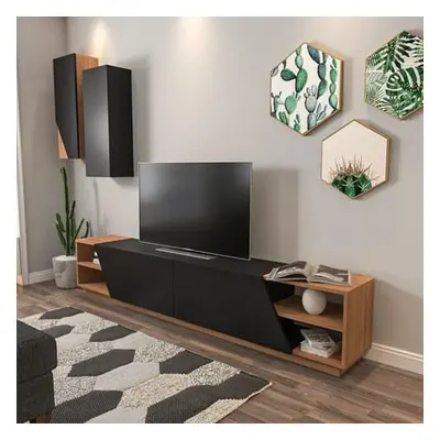 Hanah Home TV Unit Zebra - Black, Teak