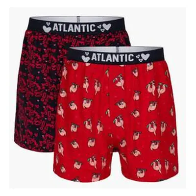 Atlantic Pánské trenýrky 2Pack - červená/tmavě modrá Velikost: M