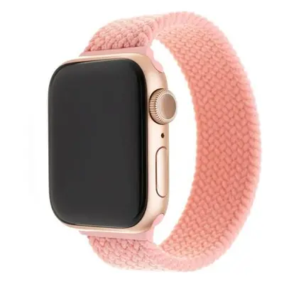 Elastický nylonový řemínek FIXED Nylon Strap pro Apple Watch 42/44/45/49mm, velikost S, růžový