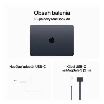 Apple MacBook Air 13,6" (2024) / M3 / 8GB / 256GB / SK KLV / temně inkoustový, MRXV3SL/A