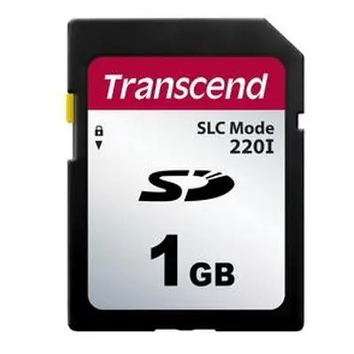 Transcend 1GB SD220I MLC průmyslová paměťová karta (SLC Mode), 22MB/s R,20MB/s W, černá