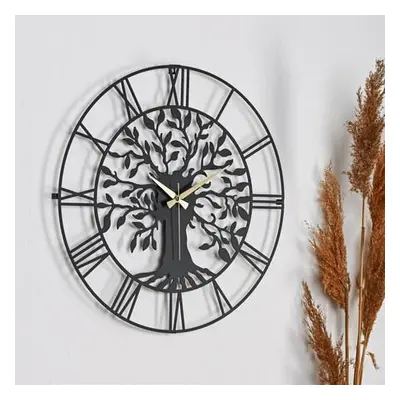 Wallity Decorative Metal Wall Clock Vita - Black - 1 Black