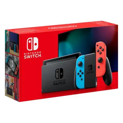 Nintendo Switch console with neonred&blue Joy-Con