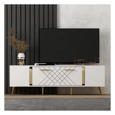 Hanah Home TV Stand Detas - White, Gold