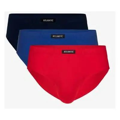 Atlantic Klasické pánské slipy 3Pack - tmavě modré/modré/červené Velikost: XXL, Modrá