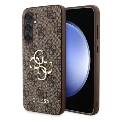 Guess PU 4G Metal Logo kryt Samsung Galaxy S23 FE hnědý