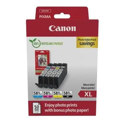 CANON CLI-581XL Ink Cartridge BK/C/M/Y PHOTO, 2052C006